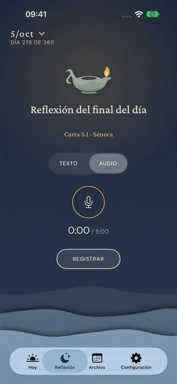 La reflexión del final del día