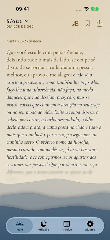 A leitura do dia
